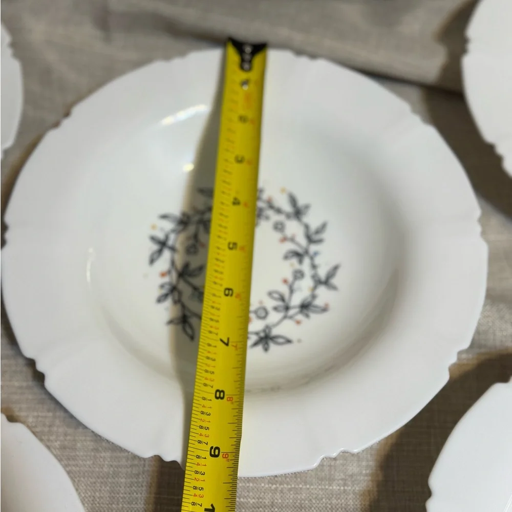 5- Ikea Sanning White Pasta/Soup Bowl With Flowers